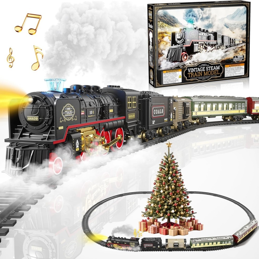 Toy Train Track Set - Electric Train Toy with Lights and