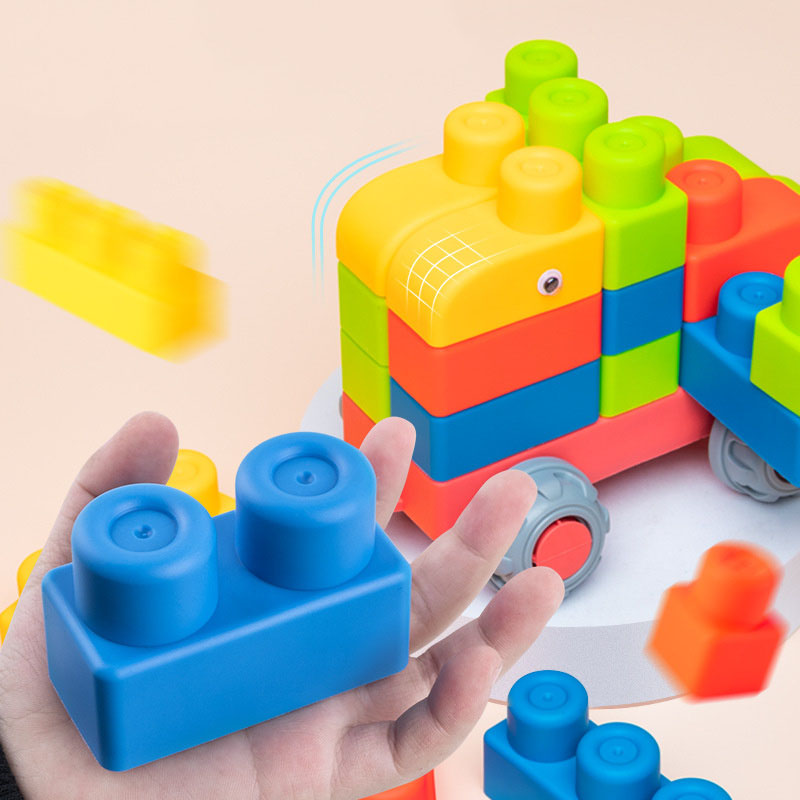 Kids Toys Lego - DIY Baby Soft Rubber Big Particle