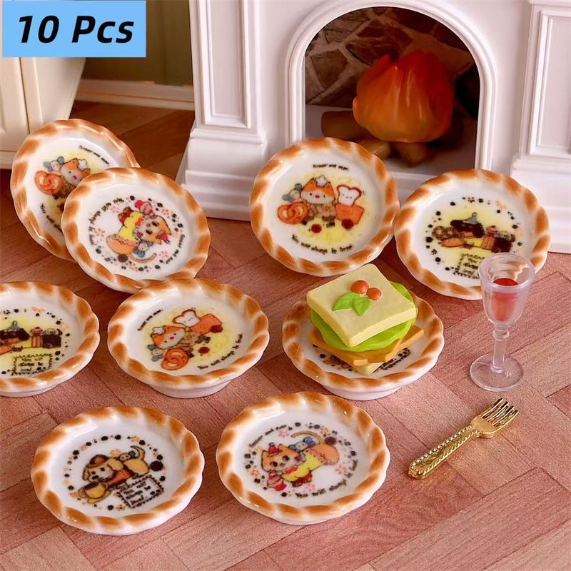 Kids Toys Dog - 10Pcs/set Dollhouse Miniature Puppy Dog Print