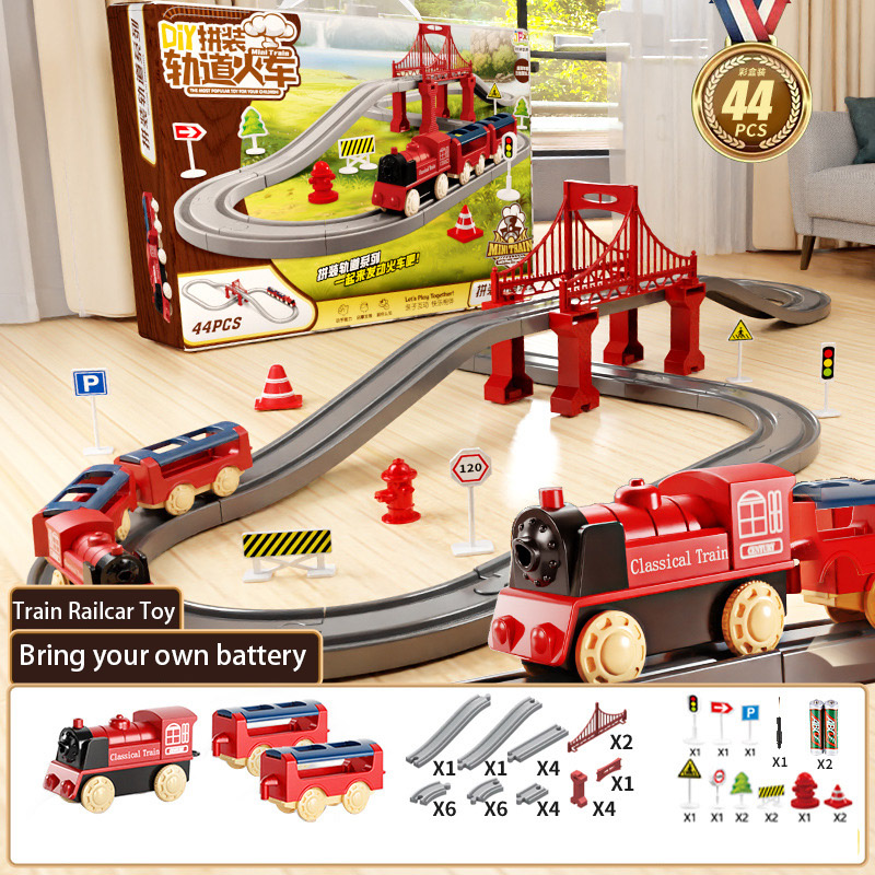 Toy Train Track Set - 44Pcs/set Electric Train Track Sets Assembling