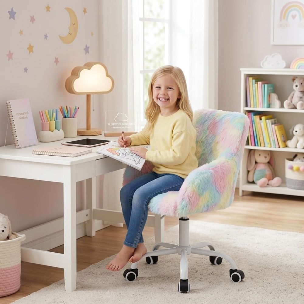 Kids & Toys Expo Saudi Arabia - Swivel Kids Chair with Wheels, Adjustable