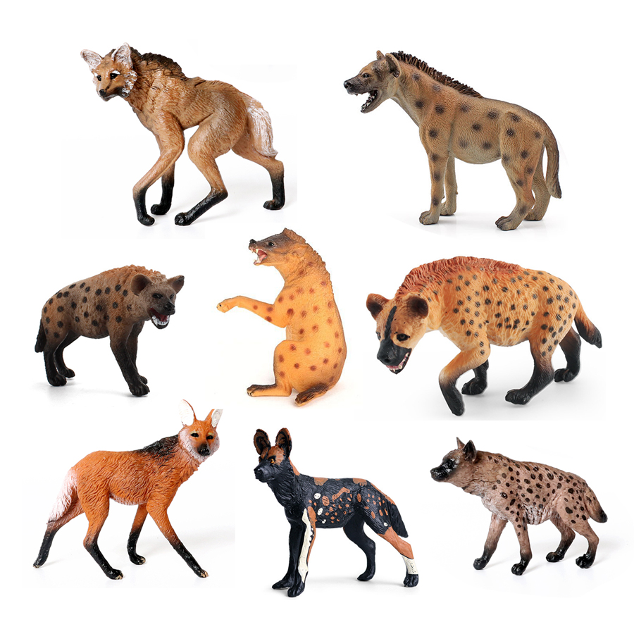 Kids Toys Dog - Realistic Plastic Wildlife Hyena,Maned Wolf,African Wild