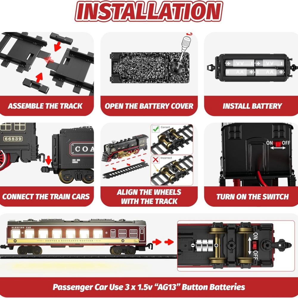 Electric Train Toy with Lights - Toy Train Track Set 评论和价格