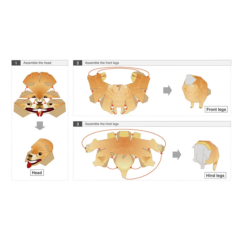 Pomeranian Dog Folding Origami - Kids Toys Dog 评论和价格