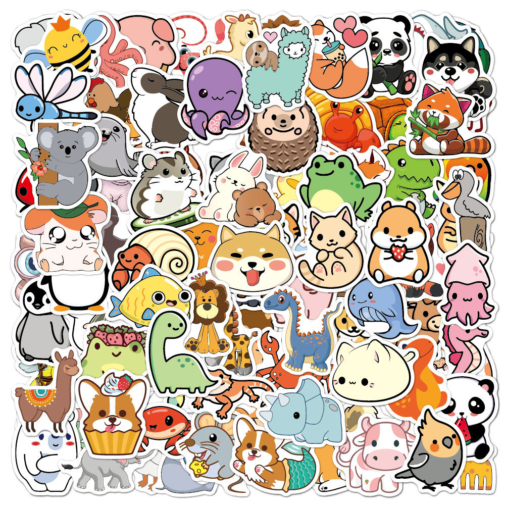 100pcs Funny Animal Stickers C - Kids Toys Logo 评论和价格
