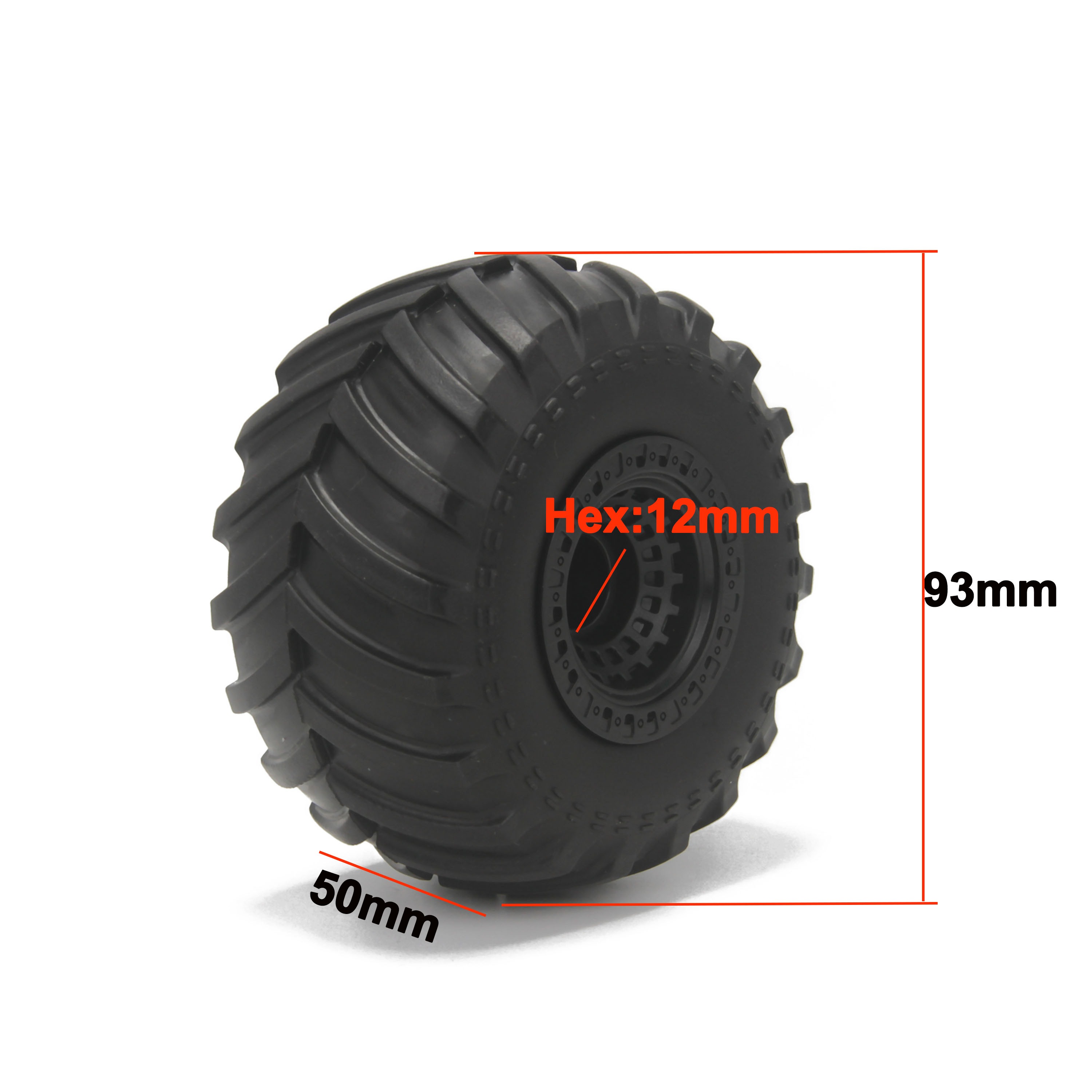 93mm 1/14 RC Car Rubber Tire W - Hot Wheels Car Monster Trucks 评论和价格