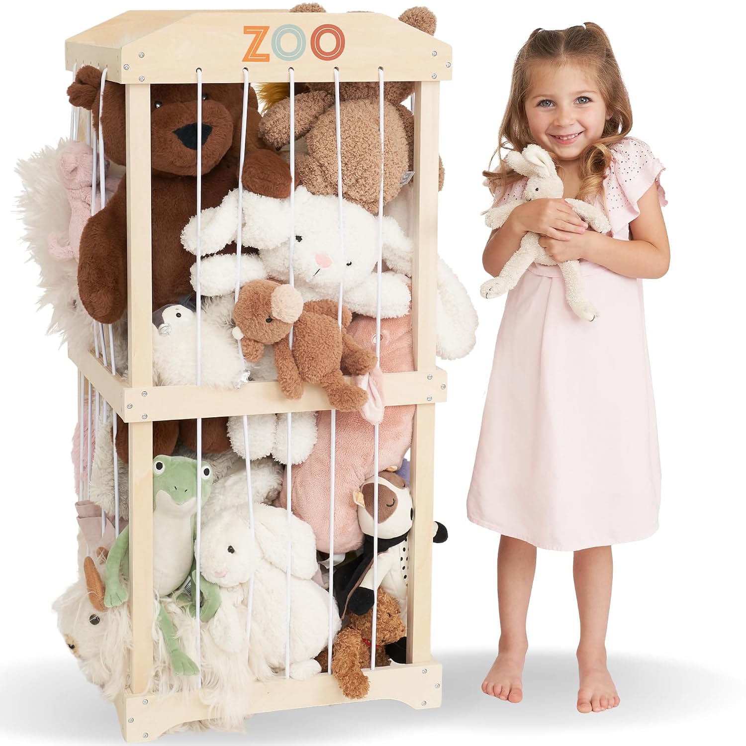 Easy Assembly Large Wooden Plu - Kids Storage Toys 评论和价格