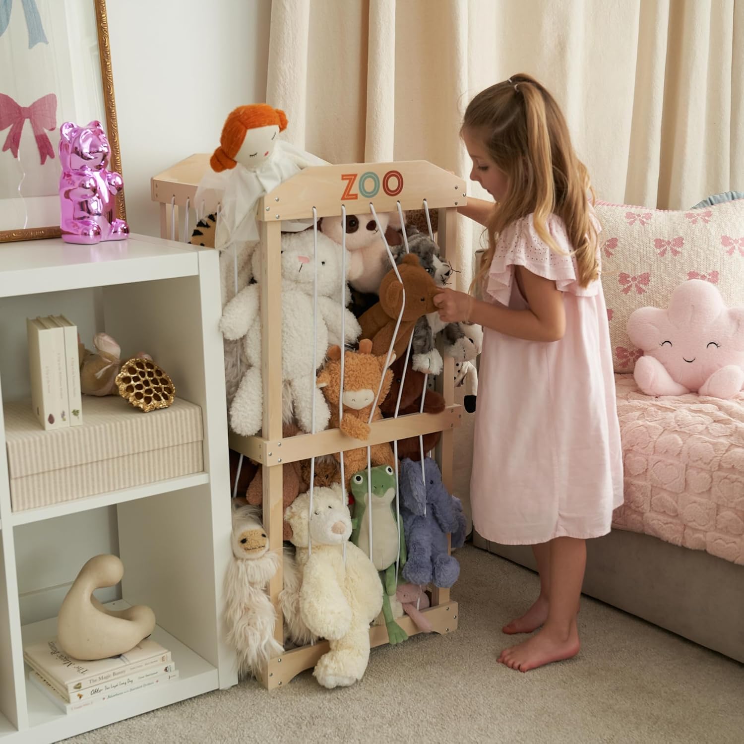 Easy Assembly Large Wooden Plu - Kids Storage Toys 评论和价格