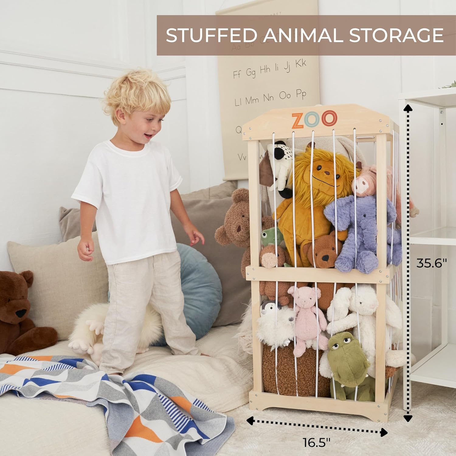 Easy Assembly Large Wooden Plu - Kids Storage Toys 评论和价格