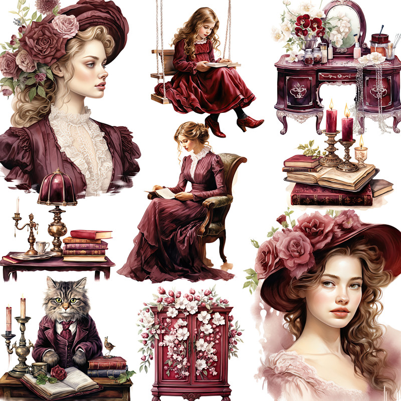 Retro Victoria Lady Stickers C - Kids Toys Victoria 评论和价格