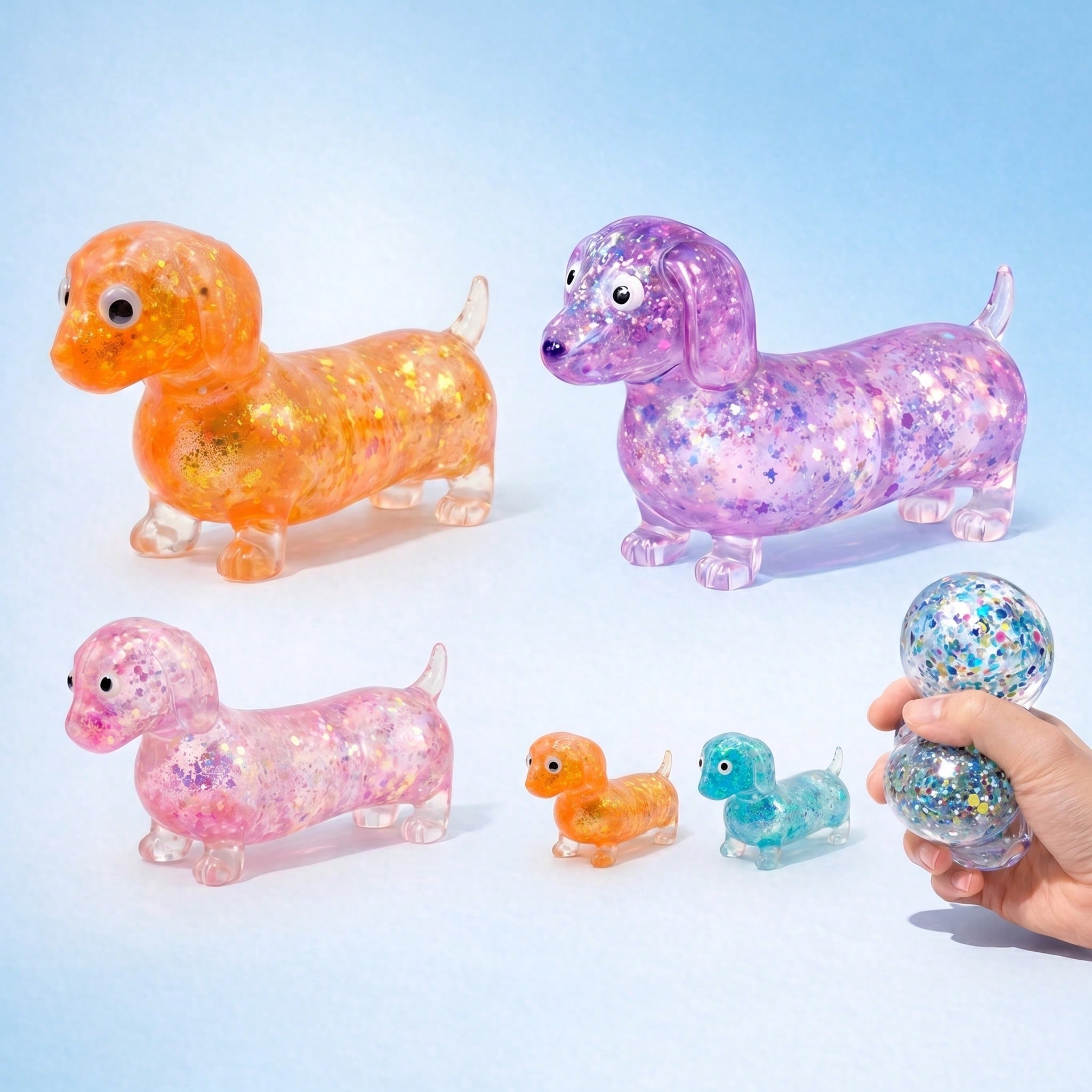 1Pc Transparent Colorful Dachs - Kids Toys Dog 评论和价格
