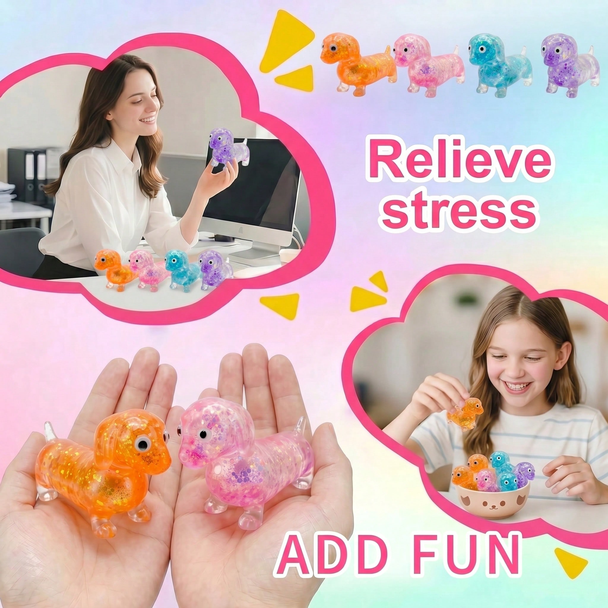 1Pc Transparent Colorful Dachs - Kids Toys Dog 评论和价格